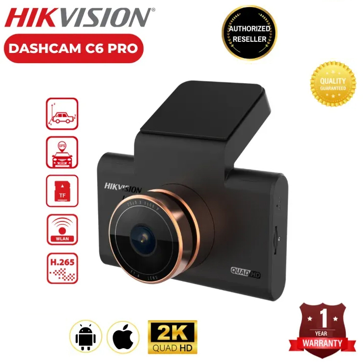 Hikvision C6 Pro Wifi Dash Camera 4MP For Car, Voice Control, Built-In GPS, ADAS