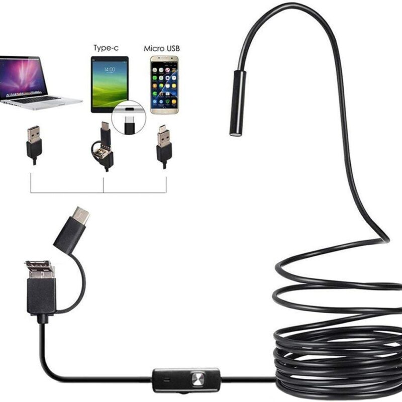 Endoscope Camera 3.5m 3 In 1 Type C, Micro USB, PC