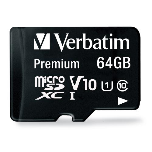 Verbatim 64GB Premium microSDXC Memory Card with Adapter